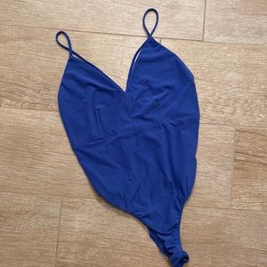 BLUE SUEDE BODYSUIT